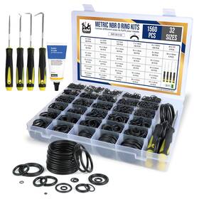 1560 Aam Essentials O Ring Kit - Pcs 32 Size Nitrile Rubber Rings Assortment Black