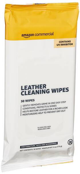Acl-3004-00 Amazoncommercial Leather Cleaning Wipes 120 30 Count Pack Of 4