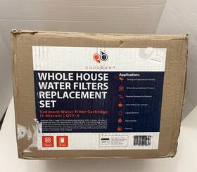 Aquaboon 817905020657 5 Micron 10 Inch X 4.5 Whole House Sediment Filter Cartridge 6 Pack
