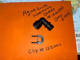 1250011 Aquasure 1260112 Water Softener Clip # Drain Fitting 1 Each