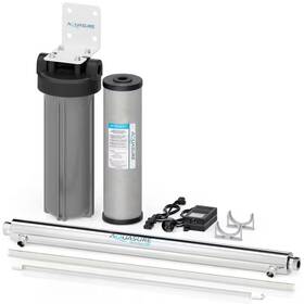 Aquasure 445028665610 Quantum Series Whole House Uv Water Filtration System With Triple Purpose And Si