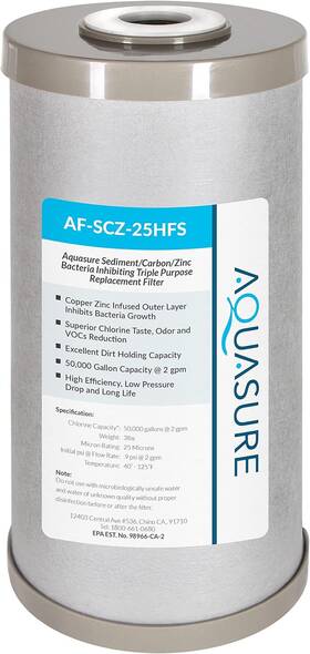 Aquasure 445042929903 Fortitude V2 Series Sediment/carbon/zinc Bacteria Inhibiting Triple Purpose Repl