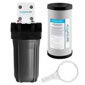 As-fs-25spxh Aquasure Whole House Water Treatment System With Multi-purpose Siliphos Scale Gray