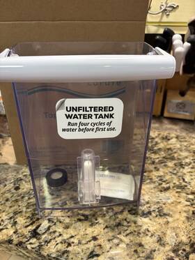 10at100tt01 Aquatru Carafe Tap Water Tank Plastic Clear White Replacement