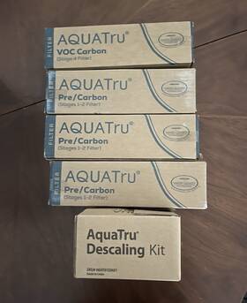 Aquatru 9oat01dk01 Countertop Water Filtration System Voc Carbon Filters And Descaling Kit