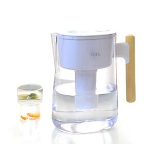 Hs520 Better Homes & Gardens 629721570168 Bhg White Water Filter Pitcher 10 Cup Brita Compatible Wooden Handle