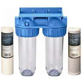 Bluonics 099461797642 Dual Whole House Water Filter Purifier Carbon Block And Sediment Filters