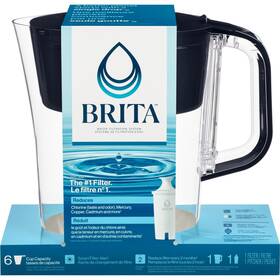 36093 Brita Small 6 Cup Black Denali Water Filter Pitcher With 1 Standard