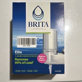 Saff-800 Brita Elite Faucet Mount Water Filtration System Chrome 100 Gallon Carbon