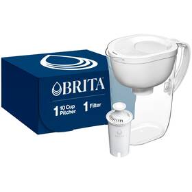 353675 Brita Tu Large Water Filter Pitcher For Tap And Drinking With White
