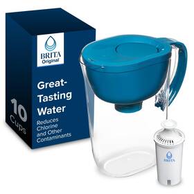 353687 Brita Tu Large Water Filter Pitcher For Tap And Drinking With Teal