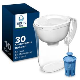 353775 Brita Tu Water Pitcher Everyday Elite Filter Removes 99% Of Lead 10cup White