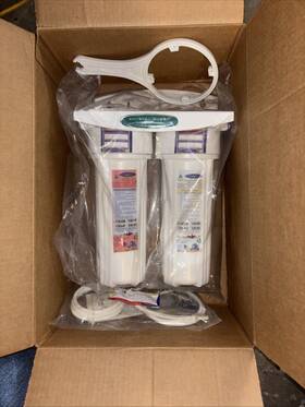 Crystal Quest 785084103082 Voyager Double Inline Water Filter System With Wall Mount