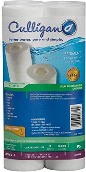 Culligan 445013627623 P5-4pk P5 Whole House Premium Water Filter 8 000 Gallons Value 4-pack