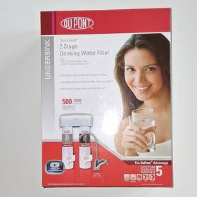 Wfqt27300 Dupont Quicktwist 2 Stage Under-sink Water Filter 500 Gallon Carbon White
