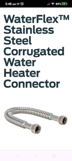 Eastman 091712032083 24-in 1 -in Fip Inlet X Outlet Corrugated Stainless Steel