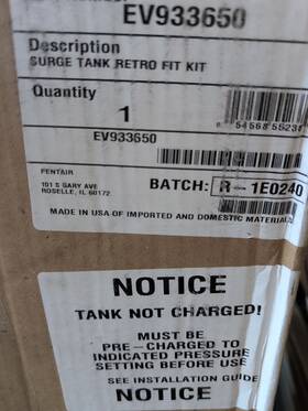 Ev933650 Everpure 9-gallon Surge Tank New