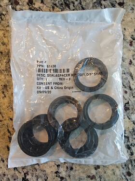 61438 Fleck 7000 Seal And Spacer Kit. Part # 61438. Brand New