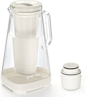 Gfp04 Glacier Fresh Glass 10 Cup Water Pitcher With 1 Filter Of 3x Flow Rate