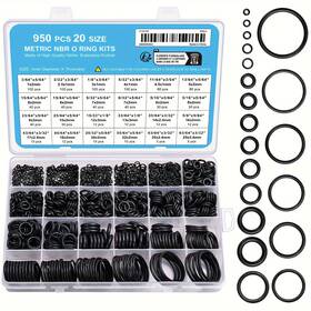 Gofira 619704259456 950pcs Of 20 Varieties O-ring Seal Kit In Nitrile Rubber Black