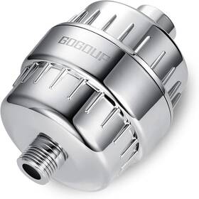 Gogoup 612409312037 Shower Filter For Hard Water Built In Replaceable 15 Stage Chrome