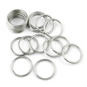 Mhmel7356-62 Hamineler 20 Pcs Smoothing Welded 304 Stainless Steel 4mm 20mm Id Silver