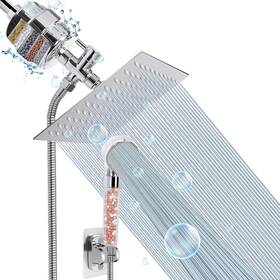 Harjue 761989201078 Filter Shower Head High Pressure Showerhead With 8 Inch Chrome