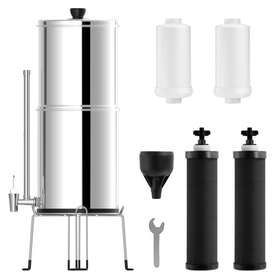 Beyshil95a Homiflex 2.25 Gal With 4 Filters Gravity-fed Water Countertop Filter Purifie System 304 S/s