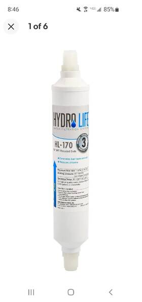 52117 Hydro Life Genuine Camco Filter Only Hl 170 Threaded 1 Count White