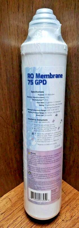 41407008 Iso Pure Water Ro Membrane 75 Gpd Quick Change Replacement Cartridge Reverse Osmosis
