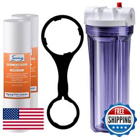 Ispring B00bgc41z6 Hc14 Fp15x2 Whole House Transparent Water Filter Housing 10 X Fnpt