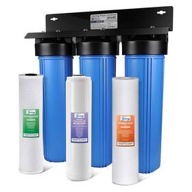 Wgb32b-ds Ispring Whole House Water Filter System 3-stage Threaded With Installation Kit