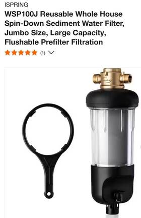 Wsp100j Ispring Reusable Whole House Spin-down Sediment Water Filter Jumbo Size
