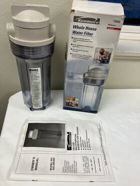 625.384400 Kenmore Whole House Water Filter Housing- Built In Valve-on/off/bypass- 3/4 Inch Npt