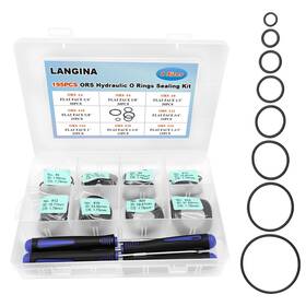 Langina-ors-195 Langina 195pcs Ors/orfs Hydraulic O-ring Kit 8sizes Bn-90a Orfs Flat Black