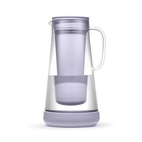 Lifestraw 93996856 Home 7 Cup Glass Water Filter Pitcher With Silicone Base Wisteria