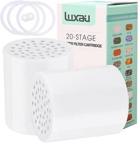 C6020010008 Luxau 2 Pc 20 Stage Also Fit 15 18 Shower Filter Replacement White