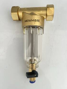 Whc31218 Mewmore Whole House Brass Sediment Filter With Clear Housing