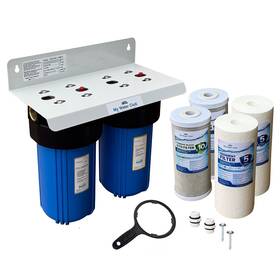 Whs-2sc-10bb-e My Water Club 10x4.5 Dual Whole House Filter System 1 Inch Npt Brass Extra Set