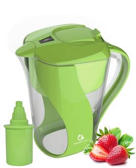 Aok109-grn-01 Naples Naturals 109x1 Alkaline Water Pitcher - Removes Chlorine And Contaminants Green P1