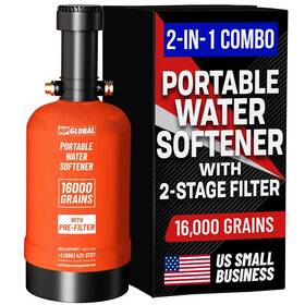 Ws-8000 Npglobal Rv Water Softener Portable With Integrated 2 Stage Filter System - 16 0
