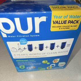 700718 Pur Faucet Mount Filter Value Pack 3 Filters Carbon Filtration Blue/white