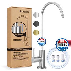 B0fzh4f7vn Purenat Drinking Water Faucet - Long Thread Stem Filtered Tap For Thick Countertop