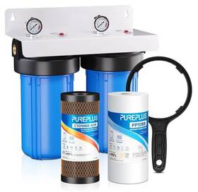 Pp-wfm10bb2a-ppb-ctk Pureplus 2-stage Whole House Water Filtration System 10 Inch X 4.5 Housing