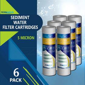 6s-20m Ronaqua 6-pack Sediment Water Filters 5 Micron 2.5 Inch X 10 For Reverse Osmosis New