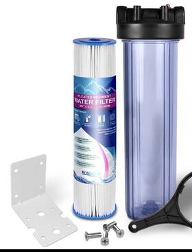 Ra-hs-8t Ronaqua 1 Transparent High Capacity 20 X 4.5 Inch Whole House Filter System Brass Port