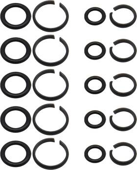 Rurbrin 700490618494 10 Sets Of 1/2 Inch And 3/8 Impact Wrench Retainer Rings With Small Black