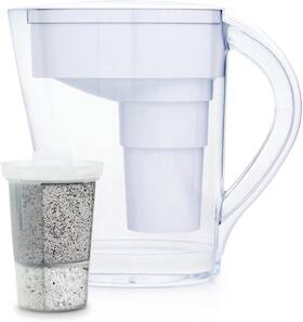 P484 Santevia Mina Alkaline Pitcher 9-cup At Water Filter System That Adds White