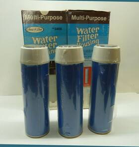 42-3466 Sears Lot Of 2 Whole House Water Filter Housing 3 Sealed Cartridges