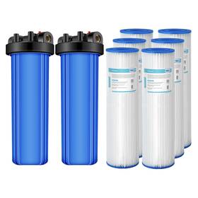 Sprswhb009ifpe009 Simpure 2pack Big Blue Whole House Water Filter Housing System &6p 20 Inch X 4.5 Pp Pleated